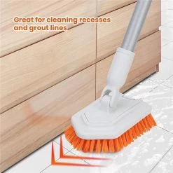 Merkloos Vloerschrobber - Bad Tegel Borstel Scrubber - Met 107cm Verstelbaar Lange - Voor Reiniging Badkamer Keuken Keramische Tegel - Oranje -Moederdag Cadeautje -Tuin Aanleg 1200x1200 1461