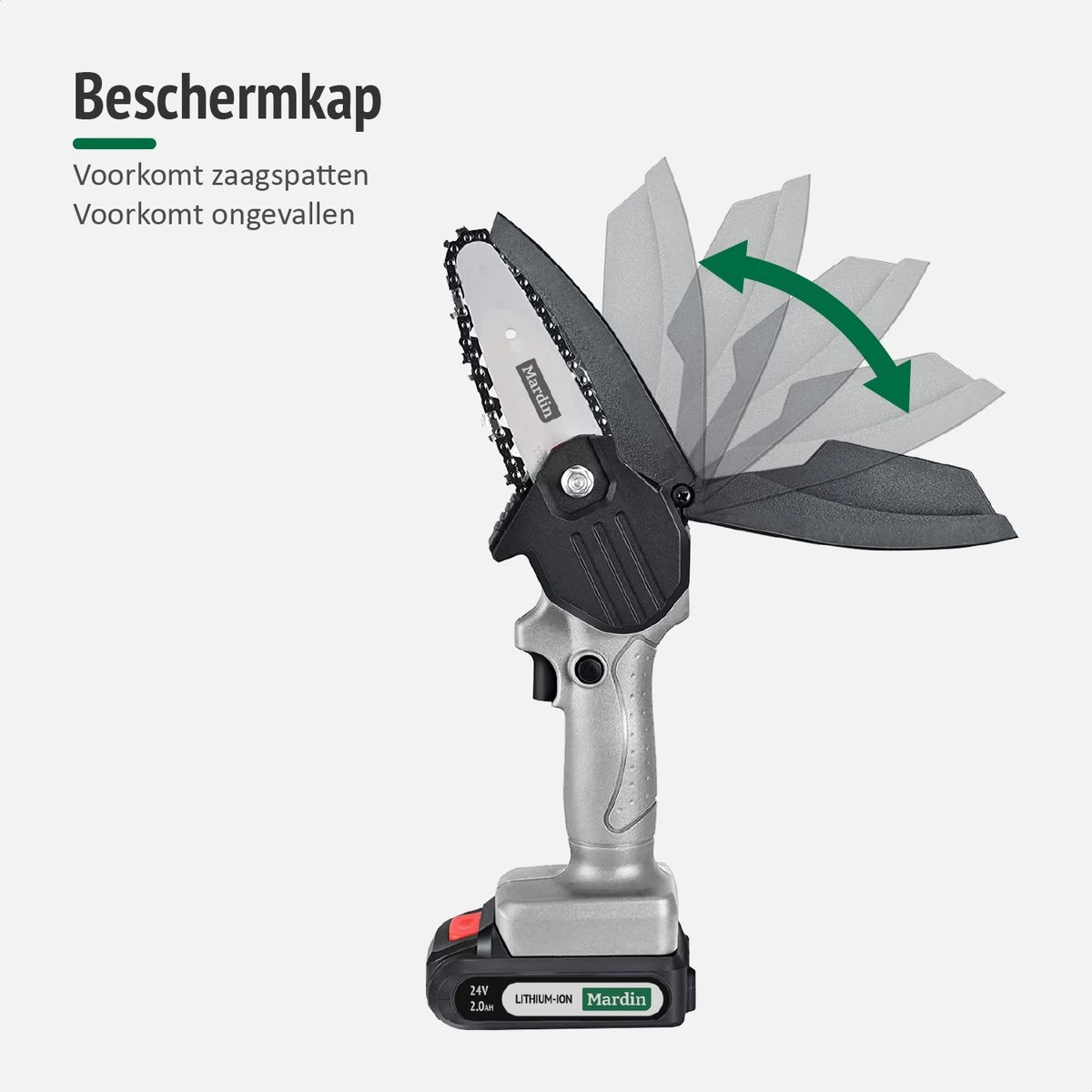 Mardin Mini Kettingzaag - Snoeizaag - Kettingzaag - Kettingzaag Electrisch Met 2 Accu - Inclusief Koffer - 1 Extra Accu - Grijs 8 Mardin Mini Kettingzaag - Snoeizaag - Kettingzaag - Kettingzaag Electrisch Met 2 Accu - Inclusief Koffer - 1 Extra Accu - Grijs - Afbeelding 6