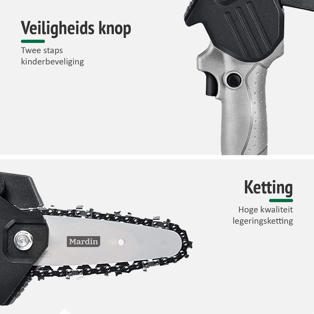 Mardin Mini Kettingzaag - Snoeizaag - Kettingzaag - Kettingzaag Electrisch Met 2 Accu - Inclusief Koffer - 1 Extra Accu - Grijs 9 Mardin Mini Kettingzaag - Snoeizaag - Kettingzaag - Kettingzaag Electrisch Met 2 Accu - Inclusief Koffer - 1 Extra Accu - Grijs - Afbeelding 7
