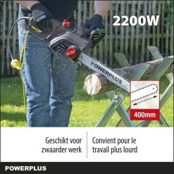 Powerplus POWEG10110 Elektrische Kettingzaag - 2200W - Zwaardlengte 400mm - Automatische Kettingsmering - Incl. 1x Ketting En 1x Zwaard -Tuin Aanleg 1200x1200 1669
