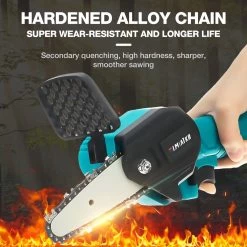 Merkloos Mini Accu Kettingzaag - 4 Inch Elektrische Boomzaag - Handkettingzaag - Met 2 Accu En 1 Oplader - Voor Tuinboom Ranch Bomen Snijden Hout- Blauw -Tuin Aanleg 1200x1200 1673