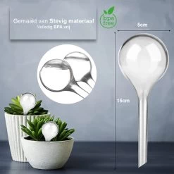 Waterdruppelaar Set Van 12 Stuks - Waterdruppelaar Voor Planten - Watergeefsysteem - Waterbol Irrigatiesysteem - Automatisch Druppelsysteem Voor Kamerplanten & Tuin - Watergever - Transparant - 15cm -Tuin Aanleg 1200x1200 1889