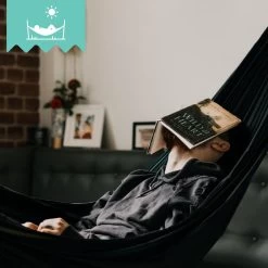 Dubbele Hangmat Zwart Met Spreidstok - 1 Of 2 Persoons - Lig Oppervlak 190x150cm - Lengte 260cm -Tuin Aanleg 1200x1200 19