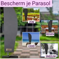 Parasolhoes Voor Zweefparasol–Waterdicht-met Rits En Stok-Superieure Kwaliteit-280cm X 81cm -Tuin Aanleg 1200x1200 207