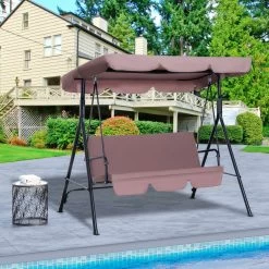 Outsunny Hollywoodschommel 3-zits Tuinschommel Schommelbank Met Dak 3 Kleuren 84A-054 -Tuin Aanleg 1200x1200 213
