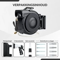 Buxibo - Wandslangenbox 20 Meter + 2 Meter - Tuinslang Met Haspel - 9 Sproei Standen - Slangenhouder 180° Draaibaar - Tuinslanghaspel Zwart+ Gratis Sproeier - Zwart -Tuin Aanleg 1200x1200 2158