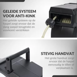 Buxibo - Wandslangenbox 20 Meter + 2 Meter - Tuinslang Met Haspel - 9 Sproei Standen - Slangenhouder 180° Draaibaar - Tuinslanghaspel Zwart+ Gratis Sproeier - Zwart -Tuin Aanleg 1200x1200 2159