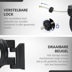 Buxibo - Wandslangenbox 20 Meter + 2 Meter - Tuinslang Met Haspel - 9 Sproei Standen - Slangenhouder 180° Draaibaar - Tuinslanghaspel Zwart+ Gratis Sproeier - Zwart -Tuin Aanleg 1200x1200 2161