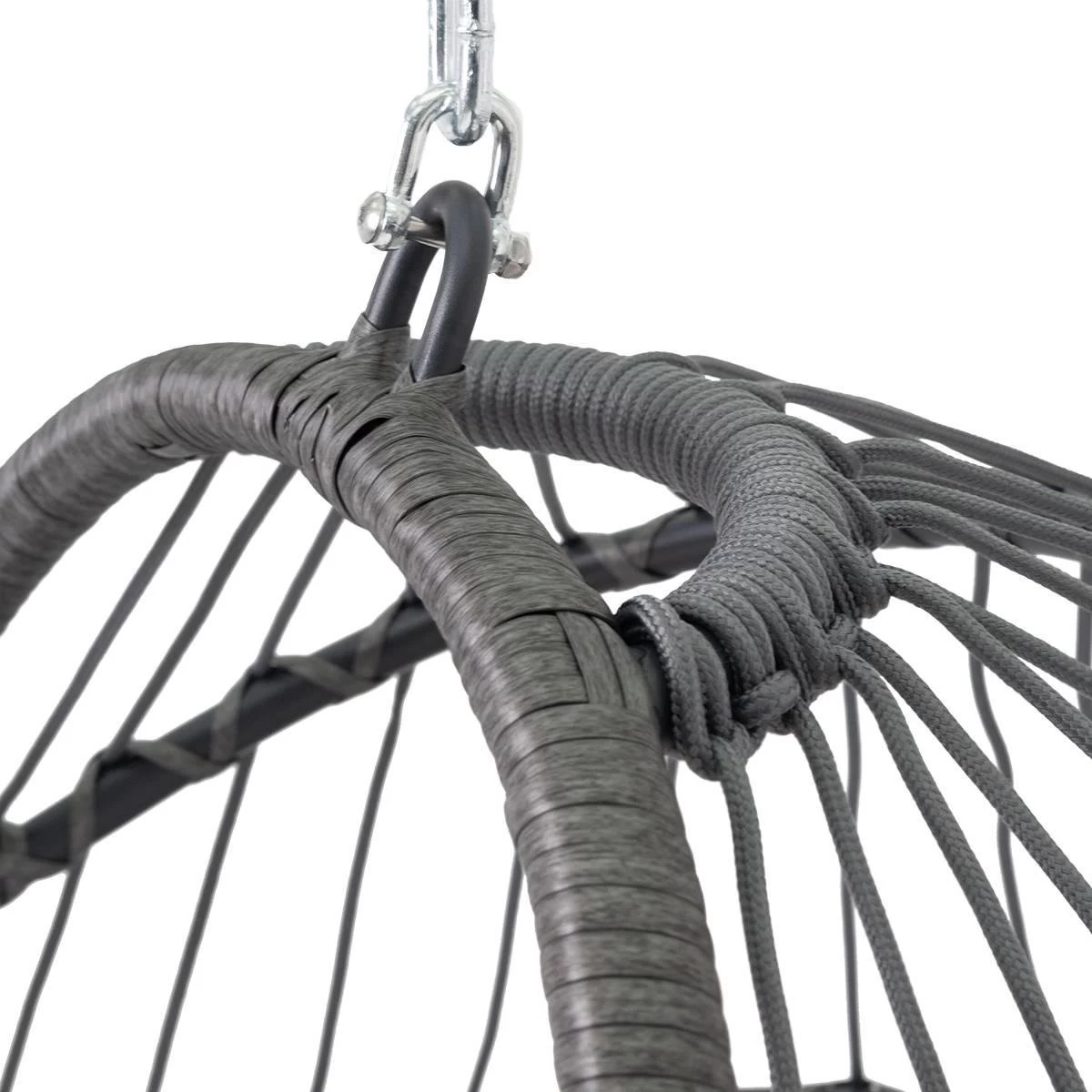 Pro Garden Lowander Hangstoel Egg 191x126x126- Schommelstoel Met Rattan Cocoon En Robuust Stalen Standaard Incl. Kussens - Volledig Inklapbaar - Lichtgrijs 4 Pro Garden Lowander Hangstoel Egg 191x126x126- Schommelstoel Met Rattan Cocoon En Robuust Stalen Standaard Incl. Kussens - Volledig Inklapbaar - Lichtgrijs - Afbeelding 2