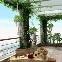 9 Stuks Jute Macrame Plantenhangers - Boho Handgeweven Katoen Hangpot Voor Binnen/Buiten - Hangende Bloempot Met Kralen - Macramé Touw/Koord Hangplant Houder - Bohemian Wandhanger Decoratie - Plant Hanger - Verticale Tuin Bloempothouder Planthanger -Tuin Aanleg 1200x1200 2305