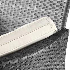 Casaria Polyrattan Tuinbank - Incl. Tafel & Kussens 7 Cm - Grijs -Tuin Aanleg 1200x1200 234