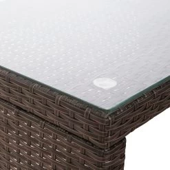 Teamson Home 3-Delig Hoek Loungeset - Tuinmeubelen - Tuinbank - Omvat Tafel En Kussens - Rotan - Bruin/Wit -Tuin Aanleg 1200x1200 26