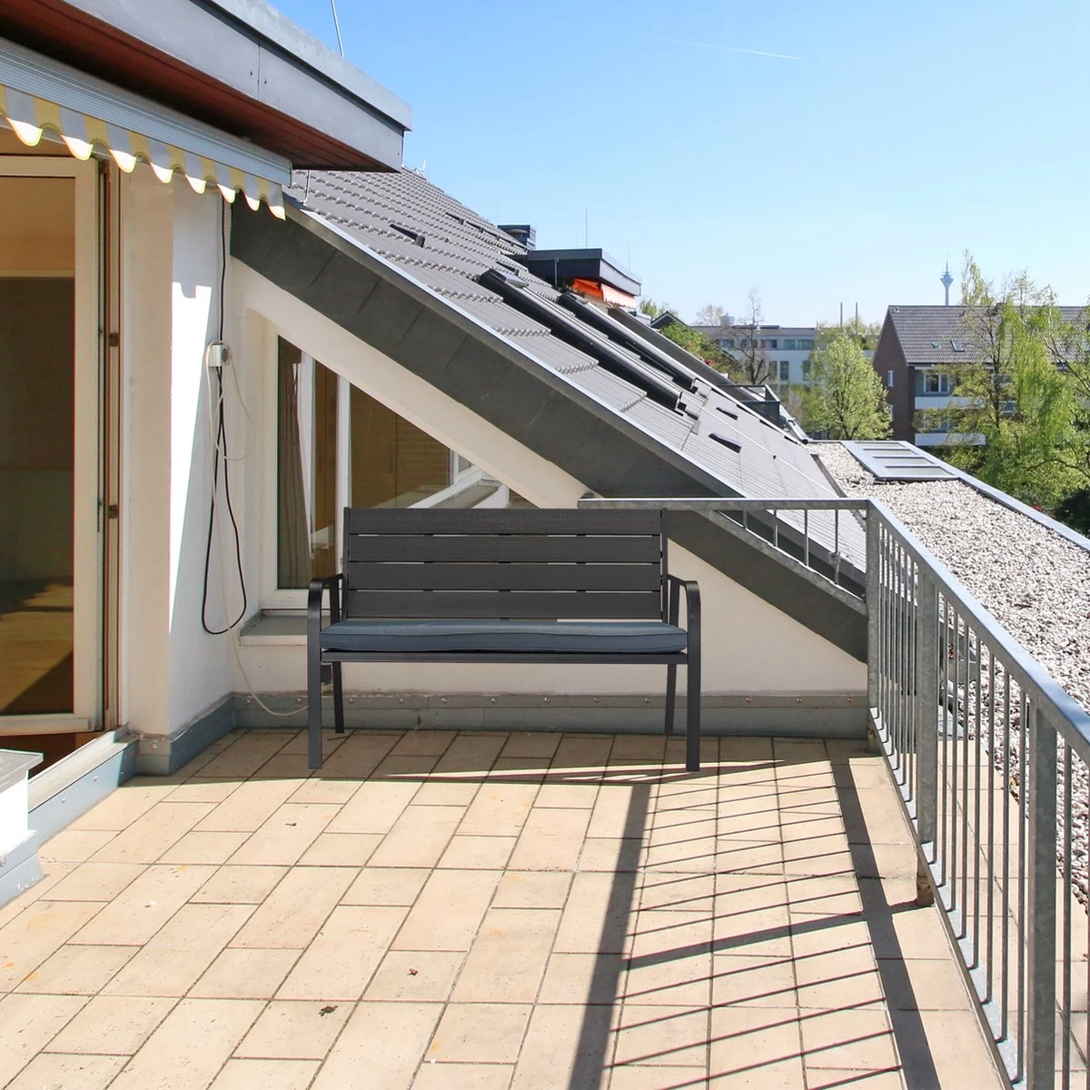 Relaxdays Tuinbank Met Kussen - 2 Zits Buitenbank Metaal - Balkonbank Kunststof - Voortuin 6 Relaxdays Tuinbank Met Kussen - 2 Zits Buitenbank Metaal - Balkonbank Kunststof - Voortuin - Afbeelding 4