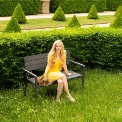 Tectake - Tuinbank Line Donkergrijs - 403546 -Tuin Aanleg 1200x1200 281