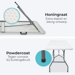 LifeGoods Klaptafel - Inklapbaar - 70x180cm - Verstelbare Vouwtafel - Weerbestendig - Wit 12 LifeGoods Klaptafel - Inklapbaar - 70x180cm - Verstelbare Vouwtafel - Weerbestendig - Wit -Tuin Aanleg 1200x1200 29