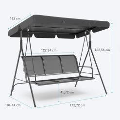 LifeGoods Schommelbank - 3-zits - Tot 250KG - Kantelbaar Dak - UV-bestendig Zonnescherm - 172x104x162cm - Grijs 21 LifeGoods Schommelbank - 3-zits - Tot 250KG - Kantelbaar Dak - UV-bestendig Zonnescherm - 172x104x162cm - Grijs -Tuin Aanleg 1200x1200 291