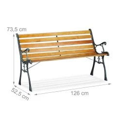 Relaxdays Tuinbank - Gietijzer - Parkbank - Tweezitter - Balkon & Terras - Houten Bank -Tuin Aanleg 1200x1200 327
