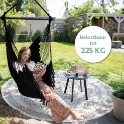 Vita5 XXL Hangstoel - Binnen&Buiten Hangnest - Incl. 2 Kussens En Boekenvak - Volwassenen&Kinderen - Hangmatstoel Tot 225kg - Zwart 17 Vita5 XXL Hangstoel - Binnen&Buiten Hangnest - Incl. 2 Kussens En Boekenvak - Volwassenen&Kinderen - Hangmatstoel Tot 225kg - Zwart -Tuin Aanleg 1200x1200 406