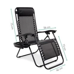 LifeGoods Opvouwbare Tuinstoelen - Verstelbaar Zonnescherm - 2 Stuks - 30°-90° Verstelbaar - Metaal - Zwart -Tuin Aanleg 1200x1200 41