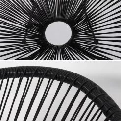 Set Van 2 Design Stoelen Ei-vormig - Acapulco Zwart - Stoelen 4 Poten Retro Design, Plastic Koorden, Binnen/buiten -Tuin Aanleg 1200x1200 415