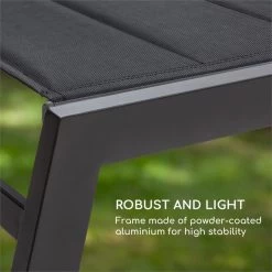 Blumfeldt Renazzo Lounge Ligstoel - Ligbed Voor De Tuin - Aluminium Tuinstoel - 6 Standen - Waterafstotend - Bekleding Van 70 % Pvc En 30 % Polyetheen - Zwart -Tuin Aanleg 1200x1200 443