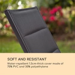 Blumfeldt Renazzo Lounge Ligstoel - Ligbed Voor De Tuin - Aluminium Tuinstoel - 6 Standen - Waterafstotend - Bekleding Van 70 % Pvc En 30 % Polyetheen - Zwart -Tuin Aanleg 1200x1200 447