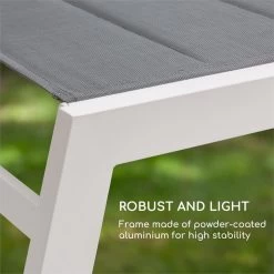 Blumfeldt Renazzo Lounge Ligstoel - Ligbed Voor De Tuin - Aluminium Tuinstoel - 6 Standen - Waterafstotend - Bekleding Van 70 % Pvc En 30 % Polyetheen - Grijs -Tuin Aanleg 1200x1200 458