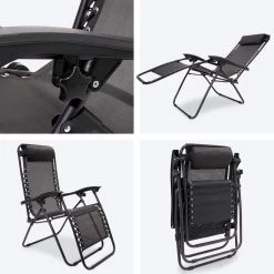 LifeGoods Opvouwbare Tuinstoelen - Verstelbaar Zonnescherm - 2 Stuks - 30°-90° Verstelbaar - Metaal - Zwart -Tuin Aanleg 1200x1200 46