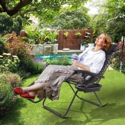 LifeGoods Opvouwbare Tuinstoelen - Verstelbaar Zonnescherm - 2 Stuks - 30°-90° Verstelbaar - Metaal - Zwart -Tuin Aanleg 1200x1200 47