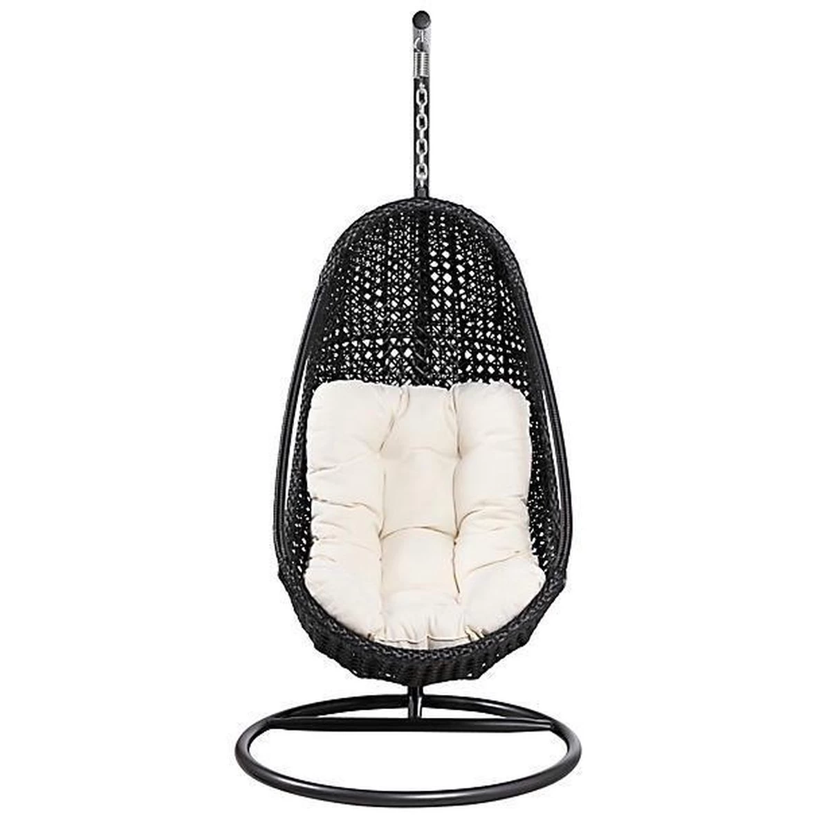 Merkloos Hangstoel Egg Chair Funny Relax Zwart 4 Merkloos Hangstoel Egg Chair Funny Relax Zwart - Afbeelding 2