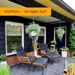 BUITEN Living Dex Wicker Loungestoel Tuin | Wicker + Aluminium | Bamboe Antraciet -Tuin Aanleg 1200x1200 578