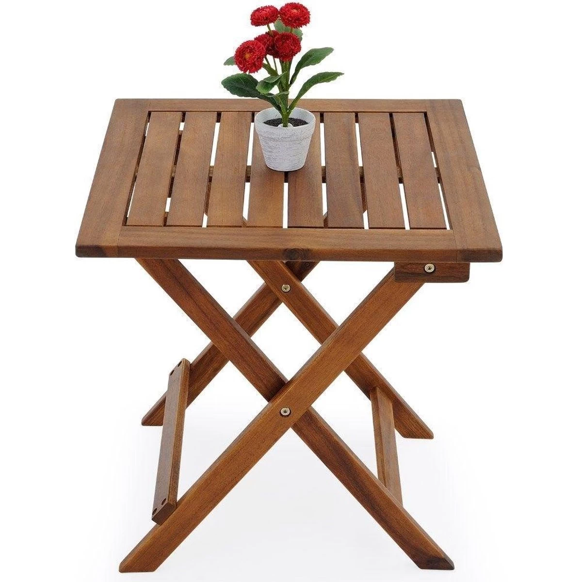 Merkloos EezyLife Houten Bijzettafel - 46x46x46cm - Acacia Hout - Tuintafel 12 Merkloos EezyLife Houten Bijzettafel - 46x46x46cm - Acacia Hout - Tuintafel - Afbeelding 10
