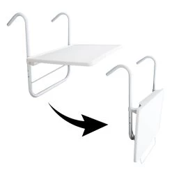 Luxe Inklapbare Balkontafel – 52 X 40 X 56cm – Wit – Hangend – Balkonbar – Balkontafels – Balkontafeltje – Hangtafel Balkon – Balcony Table – Voor Aan Het Balkon – Ophangbaar – Opklapbaar – Tafel – Inklapbaar – Buiten – Tafeltje – Klaptafel -Tuin Aanleg 1200x1200 738