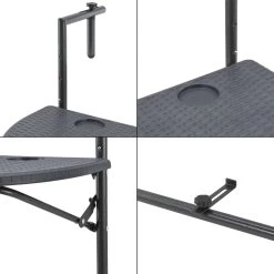 Balkontafel Cicala Inklapbaar 83,5x60x64 Cm Donkergrijs -Tuin Aanleg 1200x1200 742