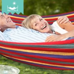 Dubbele Hangmat Rood - 1 Of 2 Persoons - Lig Oppervlak 190x150cm - Lengte 260cm -Tuin Aanleg 1200x1200 875