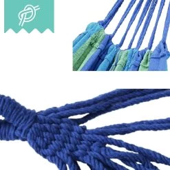 Dubbele Hangmat Blauw - 1 Of 2 Persoons - Lig Oppervlak 190x150cm - Lengte 260cm -Tuin Aanleg 1200x1200 909