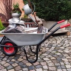 Gardebruk Kruiwagen 100L - Luchtband - 250kg Draagkracht Zilver -Tuin Aanleg 1200x1200 981