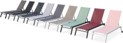 ELSA - Set Van 2 Ligstoelen Van Aluminium En Textileen, Ligbed Multipositioneel Met Wieltjes, Kleur Grijs/lichtgrijs -Tuin Aanleg 1200x418 1