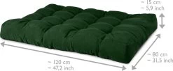 Beautissu Style – Palletkussen Set – 1x Zitkussen 120x80 Cm & 1x Rugkussen 120x40 Cm – Donker Groen -Tuin Aanleg 1200x494
