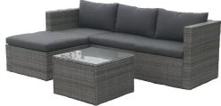 MaxxGarden Loungeset – Rattan Hoekset - 4 Persoons - Incl. Salontafel - Grijs