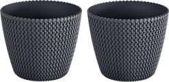 Prosperplast 1x Kunststof Splofy Bloempotten 30 Cm Antraciet - Bloempotten/plantenpotten Voor Binnen En Buiten 11 Prosperplast 1x Kunststof Splofy Bloempotten 30 Cm Antraciet - Bloempotten/plantenpotten Voor Binnen En Buiten -Tuin Aanleg 1200x586 2