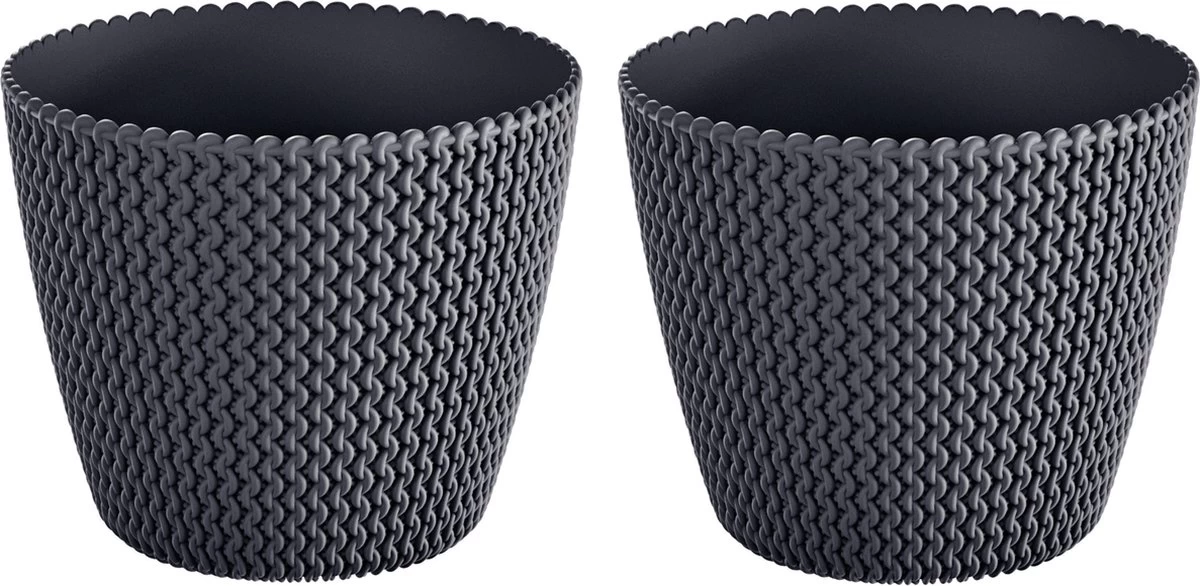 Prosperplast 1x Kunststof Splofy Bloempotten 30 Cm Antraciet - Bloempotten/plantenpotten Voor Binnen En Buiten 5 Prosperplast 1x Kunststof Splofy Bloempotten 30 Cm Antraciet - Bloempotten/plantenpotten Voor Binnen En Buiten - Afbeelding 3