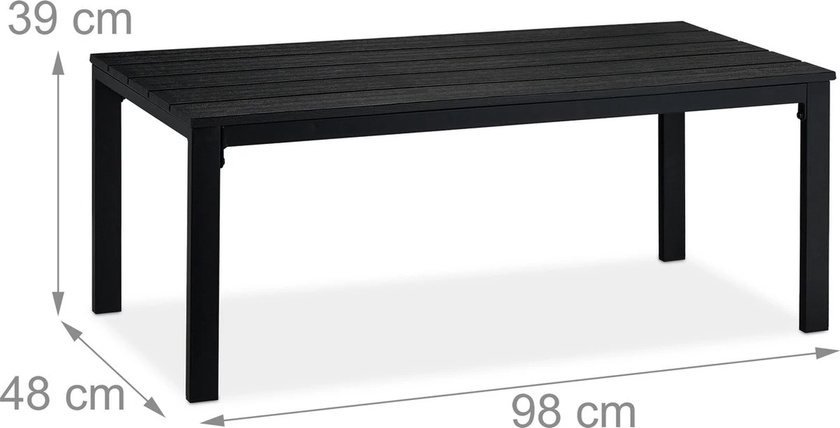 Relaxdays Tuintafel Rechthoek - Lage Buitentafel - Metalen Balkontafel - Eettafel Buiten 7 Relaxdays Tuintafel Rechthoek - Lage Buitentafel - Metalen Balkontafel - Eettafel Buiten - Afbeelding 5