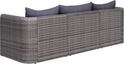 VidaXL 3-delige Loungeset Met Kussens Poly Rattan Grijs -Tuin Aanleg 1200x621