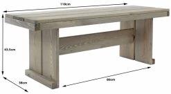 Toulouse Tuinbank Zonder Rugleuning - Licht Grijs - 118 Cm - Houten Tuinbank - Steigerhouten Tuinbank - Tuinbankje -Tuin Aanleg 1200x661