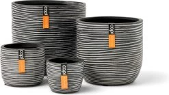 Capi Europe - Set Van 4 - Bloempot Binnen - Rib Antraciet