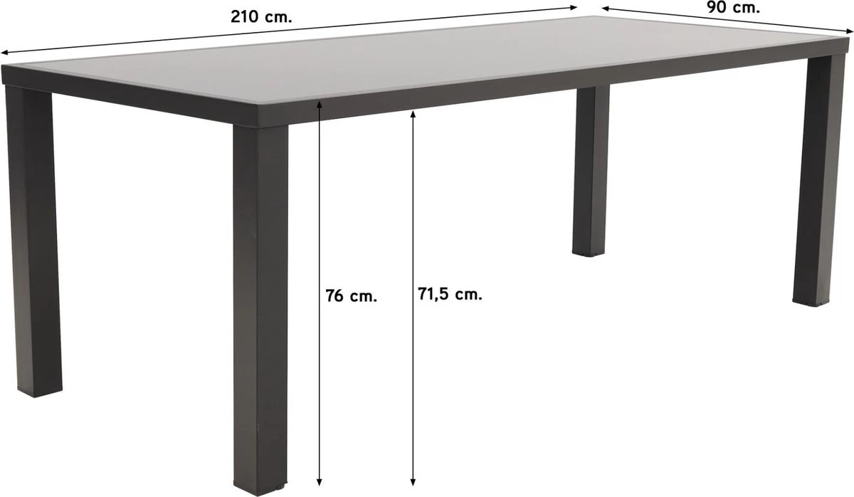 Alma Tuintafel Antraciet - 210 X 90 Cm. 4 Alma Tuintafel Antraciet - 210 X 90 Cm. - Afbeelding 2