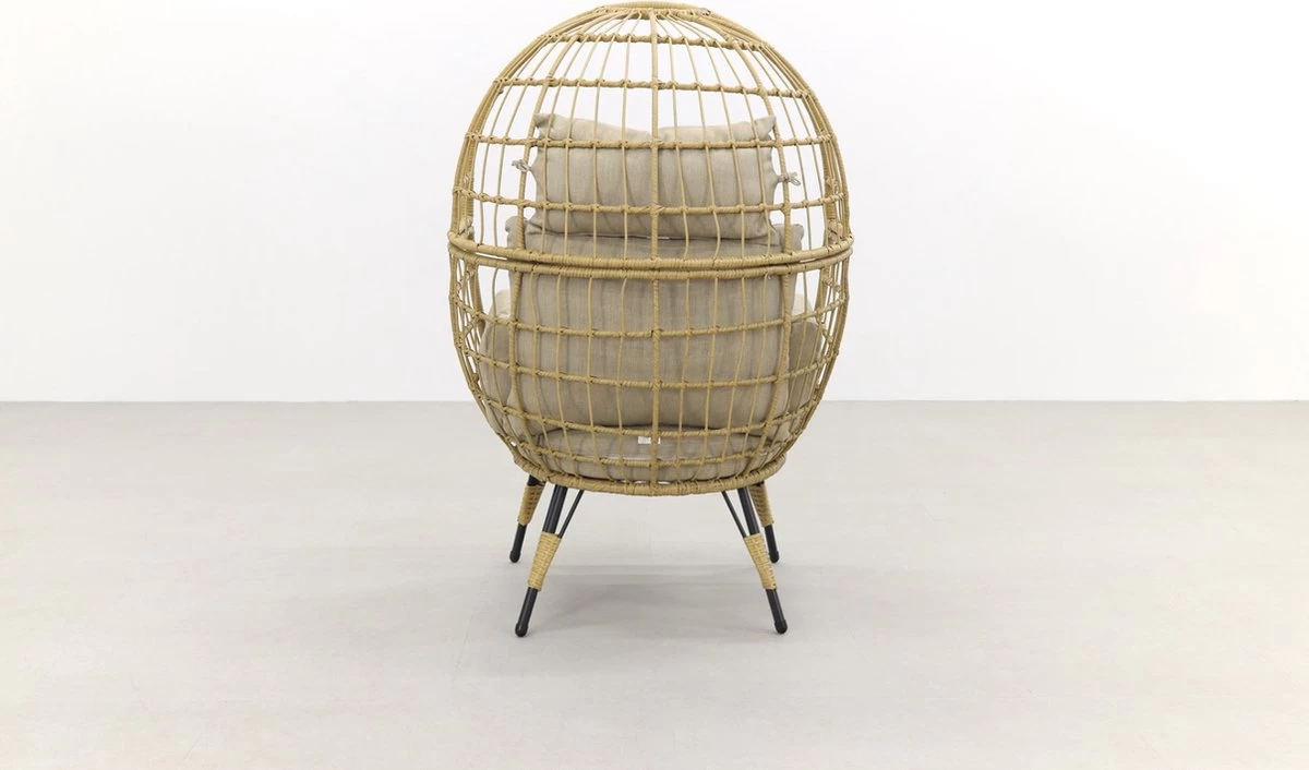 Lola Egg Relaxstoel - Natural Sand - Mand Stoel 11 Lola Egg Relaxstoel - Natural Sand - Mand Stoel - Afbeelding 9