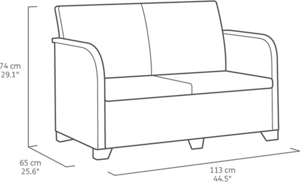 Keter Tuinbank 2-zits Rosalie Grafietkleurig 10 Keter Tuinbank 2-zits Rosalie Grafietkleurig - Afbeelding 8