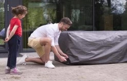 Weersbestendige Beschermhoes Voor Hoekbank | 250/90 X 250/90 X 70 Cm (L-vorm) - Tuinbank / L-Vorm -Waterdicht - Grijs -Tuin Aanleg 1200x772